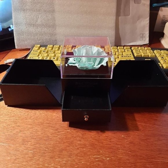 Artificial & Dried Flower Preserved in Glass Dome Eternal Sky Blue Decoration - Picture 2 of 7